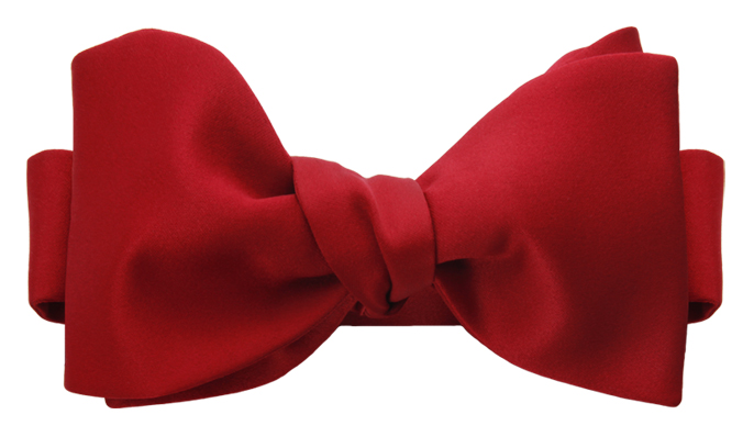 Bräutigamaccessoires Selbstgebundene Fliege rot Satin