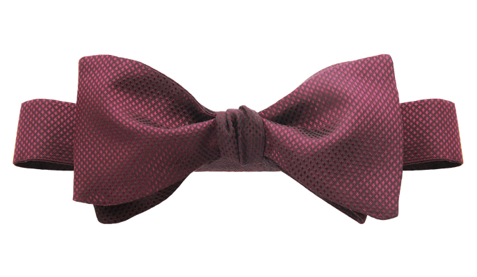 Bräutigamaccessoires Selbstgebundene Fliege bordeaux Jaquard Stoff
