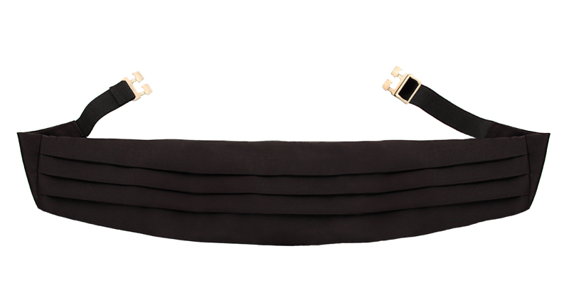 Bräutigamaccessoires Kummerbund in schwarzem Satin-Stoff